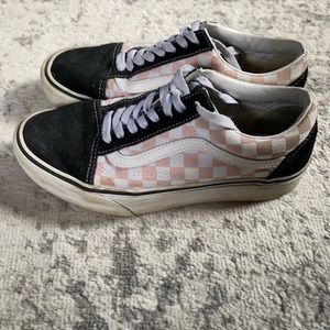 Platform Pink Checkered Vans